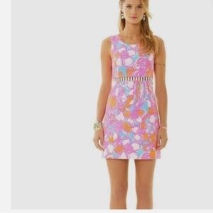 Lilly Pulitzer Iggy Cut Out Waist Shift Pique Mini Dress 2